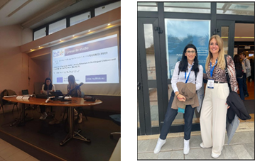 MultiLLDs participants presenting the project and then outside the venue